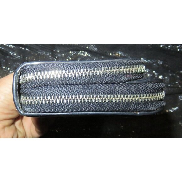 Coach Black Pebbled Leather Double Zip Around Accordion Continental Long Wallet - Picture 3 of 11